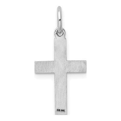 14K White Gold Laser Designed Cross Pendant – view 5