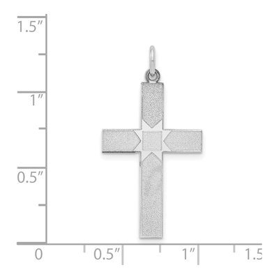 14K White Gold Laser-Designed Cross Pendant – view 4