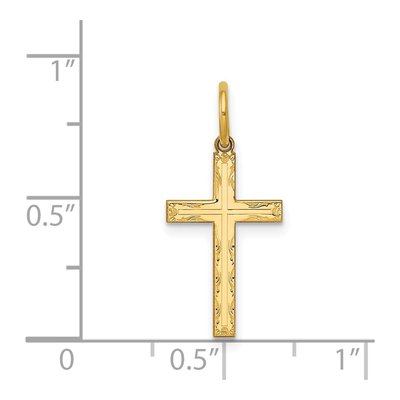 14K Yellow Gold Laser Designed Cross Charm – view 4