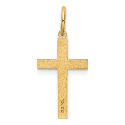 14K Yellow Gold Laser Designed Cross Charm – view 5