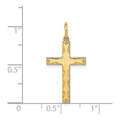 14K Yellow Gold Laser Cross Pendant – view 4