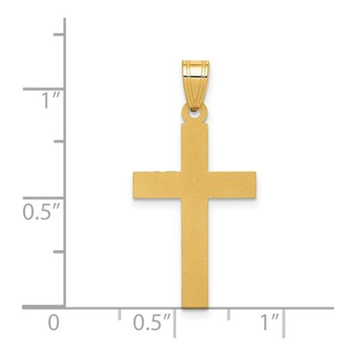 14K Yellow Gold Sandblasted Cross Pendant – view 4