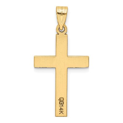 14K Yellow Gold Sandblasted Cross Pendant – view 5