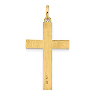 14K Yellow Gold Laser Designed Cross Pendant – view 5