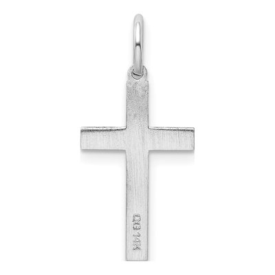 14K White Gold Laser Cross Pendant – view 5