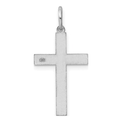 14K White Gold Laser Cross Pendant – view 5