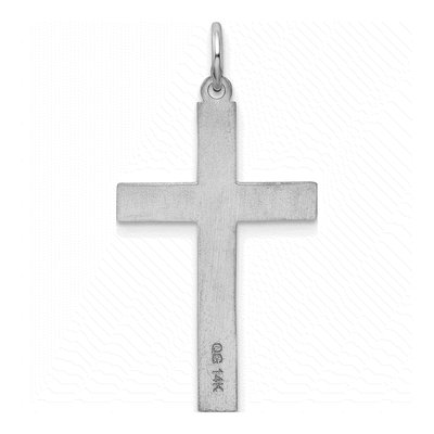 14K White Gold Laser-Designed Cross Pendant – view 5
