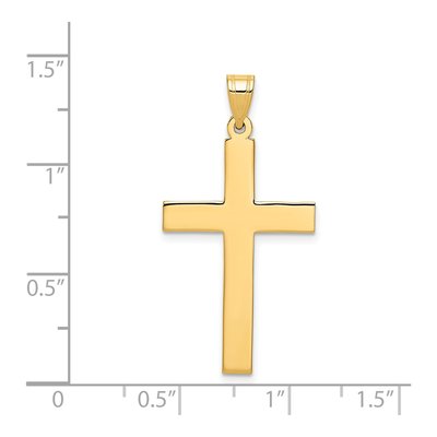 14K Yellow Gold Sandblasted Cross Pendant – view 4