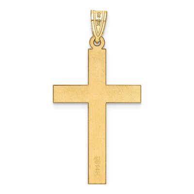 14K Yellow Gold Sandblasted Cross Pendant – view 5