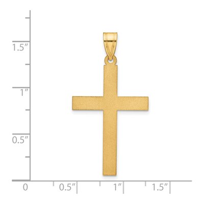 14K Yellow Gold Sandblasted Cross Pendant – view 4