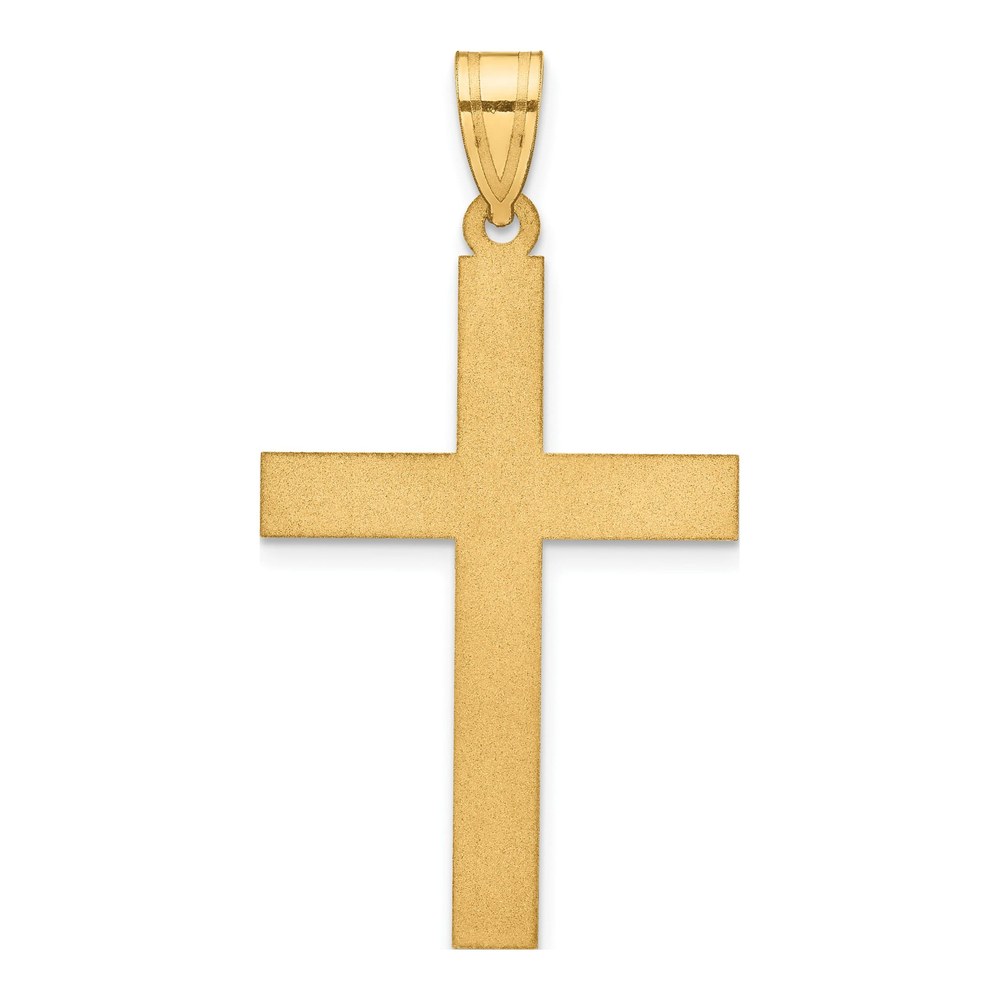 14K Yellow Gold Sandblasted Cross Pendant