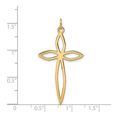 14K Yellow Gold Laser-Designed Passion Cross Pendant – view 4