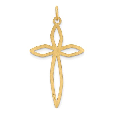 14K Yellow Gold Laser-Designed Passion Cross Pendant – view 5