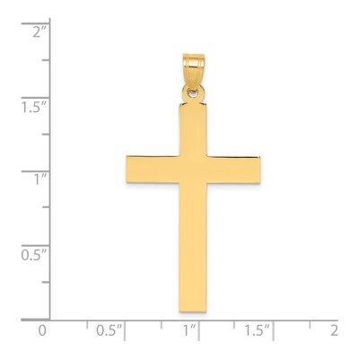 14K Yellow Gold Sandblasted Cross Pendant – view 4