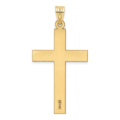 14K Yellow Gold Sandblasted Cross Pendant – view 5