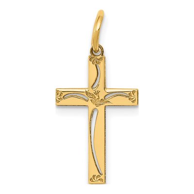 14K Yellow Gold Cut-Out Cross Pendant