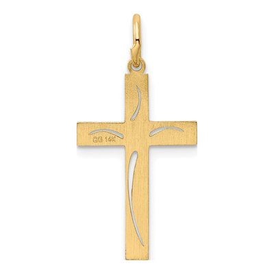 14K Yellow Gold Laser-Cut Cross Pendant – view 5