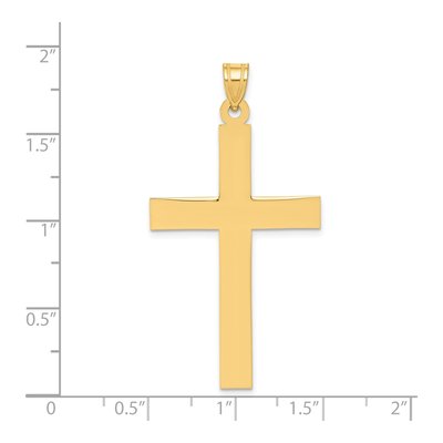 14K Yellow Gold Sandblasted Cross Pendant – view 4