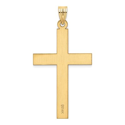 14K Yellow Gold Sandblasted Cross Pendant – view 5