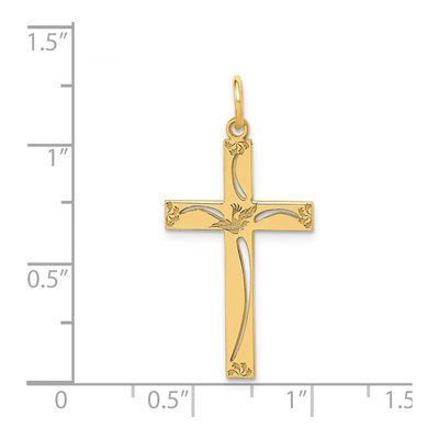 14K Yellow Gold Cut-Out Cross Pendant – view 4