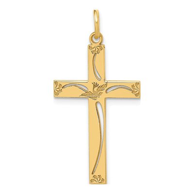 14K Yellow Gold Cut-Out Cross Pendant