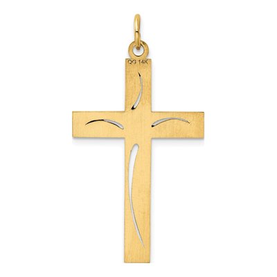 14K Yellow Gold Laser-Cut Cross Pendant – view 5