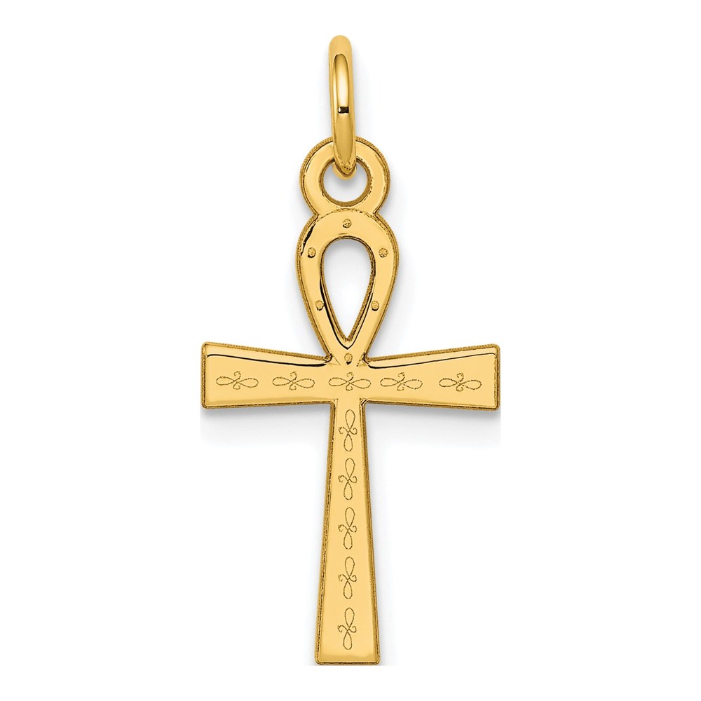 14K Yellow Gold Ankh Cross Pendant