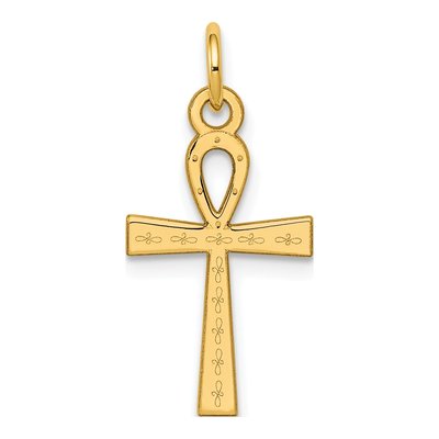 14K Yellow Gold Ankh Cross Pendant