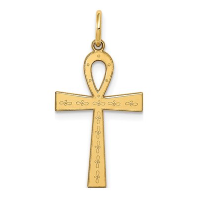14K Yellow Gold Ankh Cross Pendant