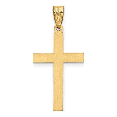 14K Yellow Gold Laser-Etched Cross Pendant – view 5
