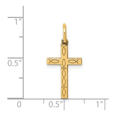 14K Yellow Gold Ichthus Cross Pendant – view 4