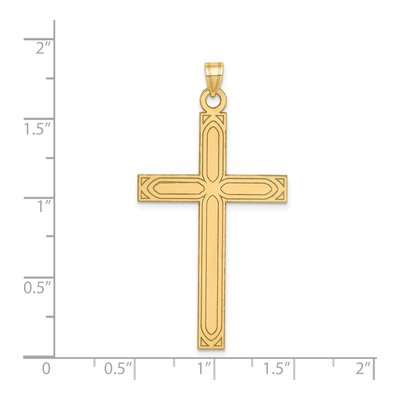14K Yellow Gold Laser Etched Cross Pendant – view 4
