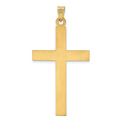 14K Yellow Gold Laser Etched Cross Pendant – view 5