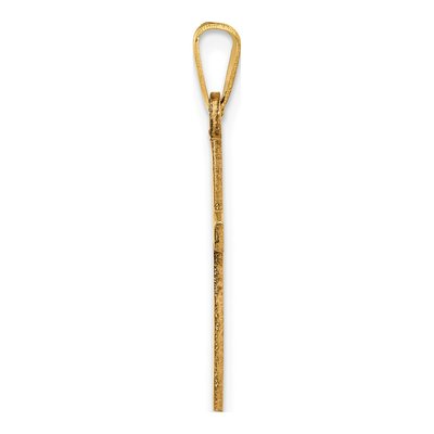 14K Yellow Gold Laser Etched Cross Pendant – view 3