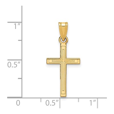 14K Yellow Gold Laser Etched Cross Pendant – view 4