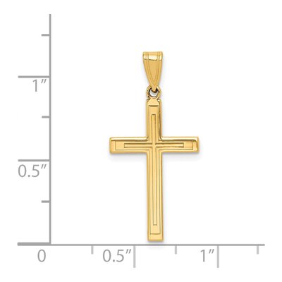 14K Yellow Gold Laser Etched Cross Pendant – view 4