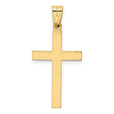 14K Yellow Gold Laser Etched Cross Pendant – view 5