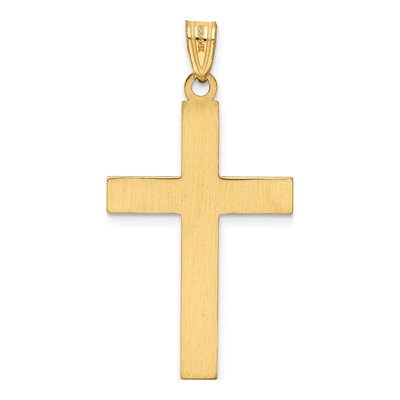 14K Yellow Gold Laser Etched Cross Pendant – view 5