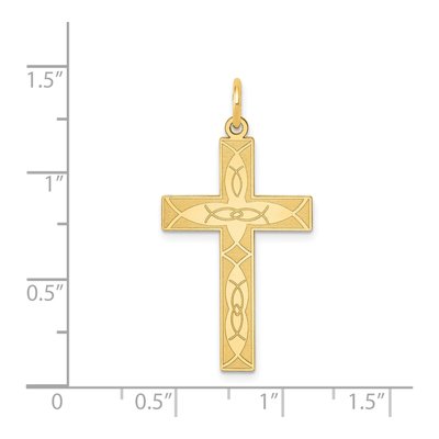 14K Yellow Gold Ichthus Cross Pendant – view 4