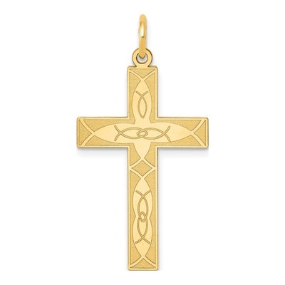 14K Yellow Gold Ichthus Cross Pendant