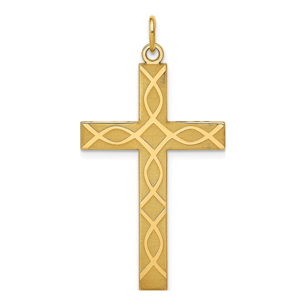 14K Yellow Gold Ichthus Cross Pendant