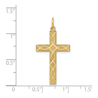 14K Yellow Gold Ichthus Cross Pendant – view 4