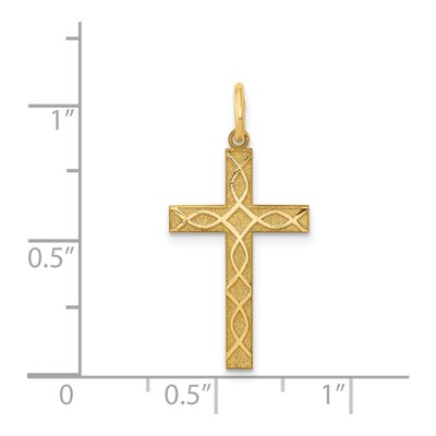 14K Yellow Gold Ichthus Cross Pendant – view 4