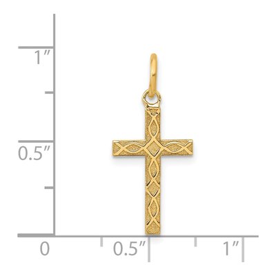 14K Yellow Gold Ichthus Cross Pendant – view 4