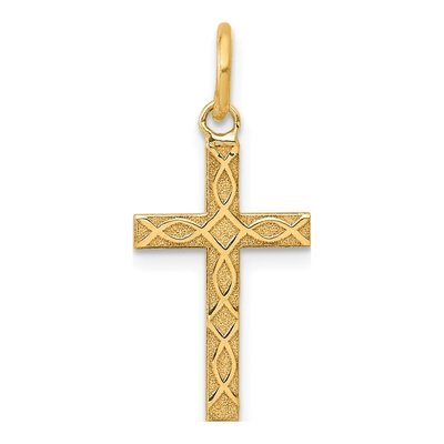 14K Yellow Gold Ichthus Cross Pendant
