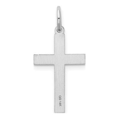 14K White Gold Floral Cross Pendant – view 5