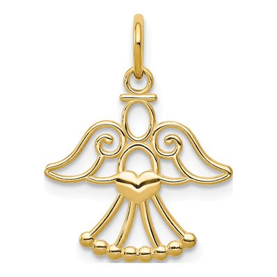 14K Yellow Gold Cut-Out Angel Charm