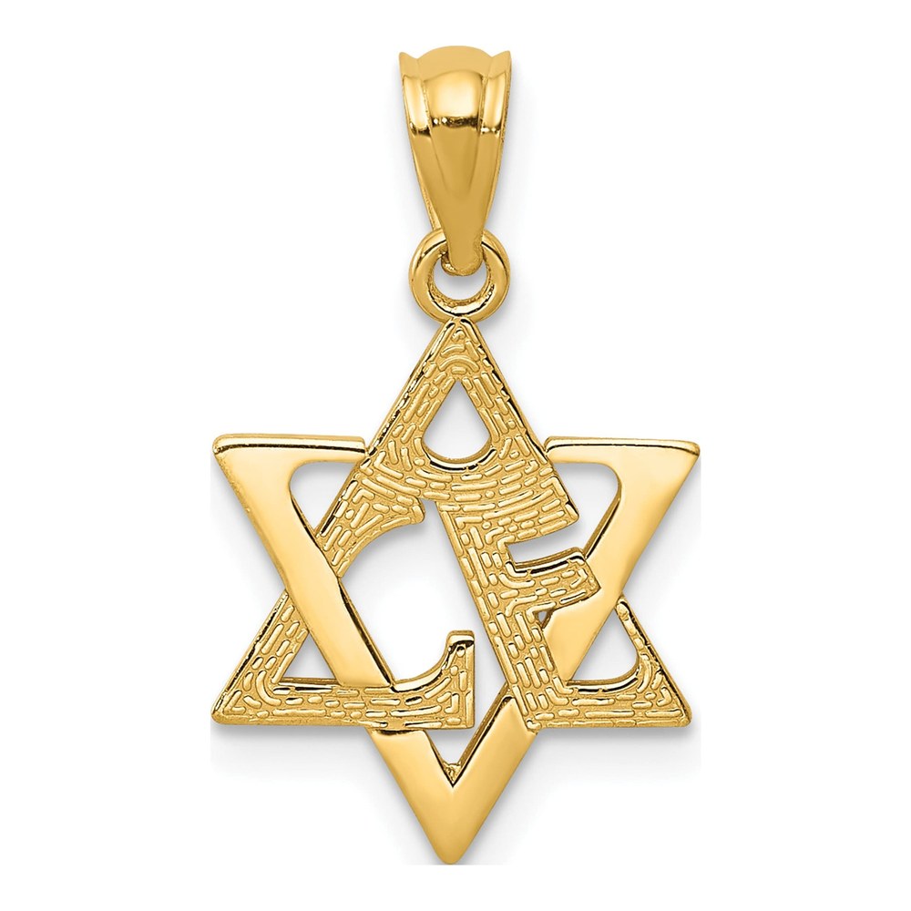 14K Yellow Gold Star of David Pendant