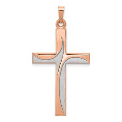 14K Rose Gold Cross Pendant