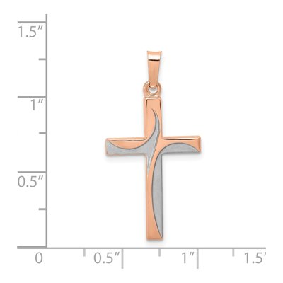14K Rose Gold Hollow Cross Pendant – view 4